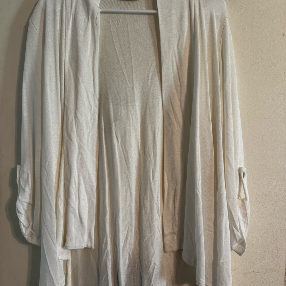 Cream Open Front Cardigan